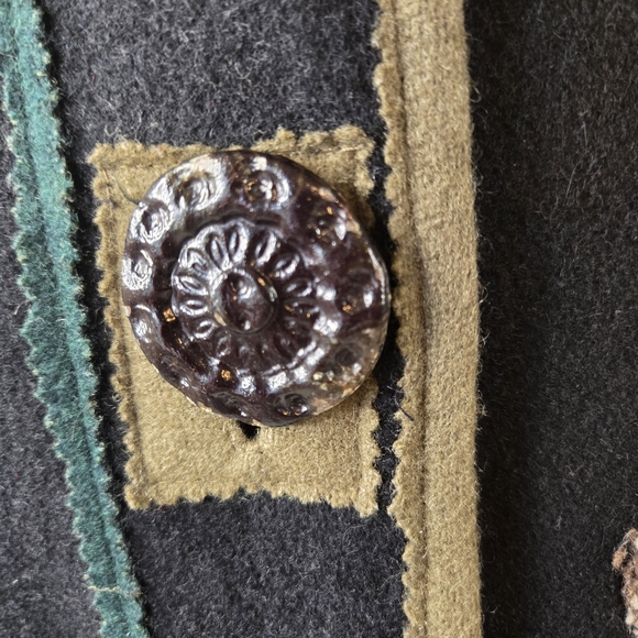 Parsley & Sage Floral Embroidered Wool Vest, Large - Picture 5 of 11